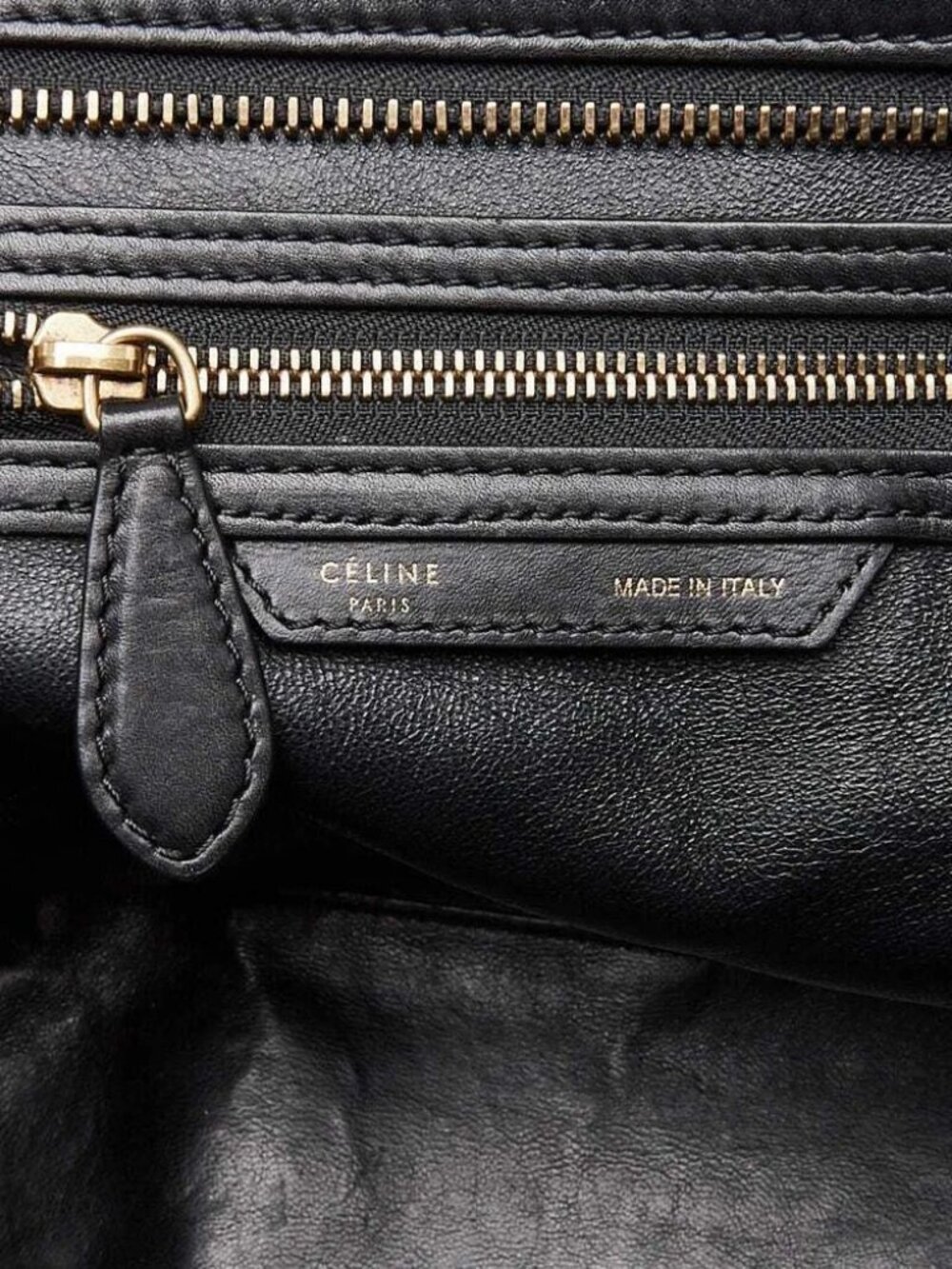 Celine Tri-Color Leather and Suede Mini Luggage Tote Bag - Picture 11 of 12